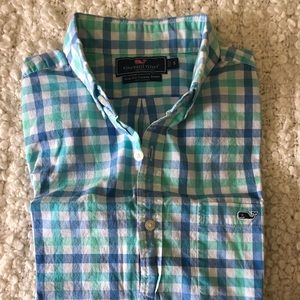 Vineyard vines checkered slim button down